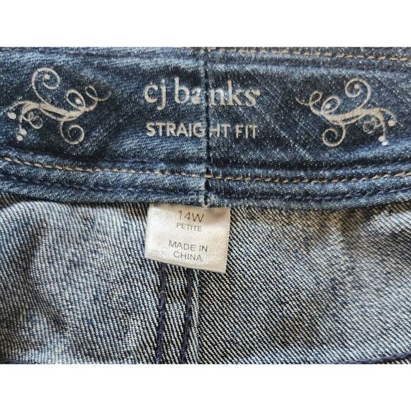 1  CJ Banks straight fit jeans, Petite - Picture 3 of 6